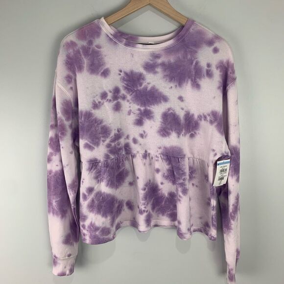 BP Purple Tie Dye Babydoll Sweatshirt S - Picture 3 of 8